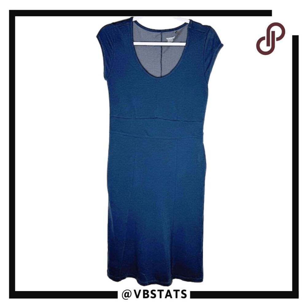 Toad & Co Women's Flexcel Cap Sleeve Shirt Dress Blue Size Medium